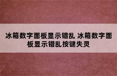 冰箱数字面板显示错乱 冰箱数字面板显示错乱按键失灵